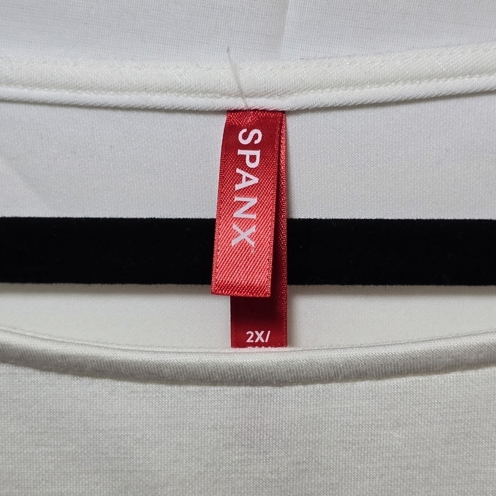 NWT Spanx White Airluxe Puff Sleve Short Sleeve Career Work, sz 2X - Picture 3 of 8